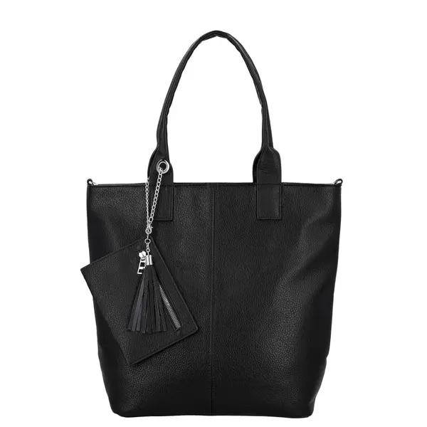 Elegantní shopper kabelka na rameno Darcia, černá