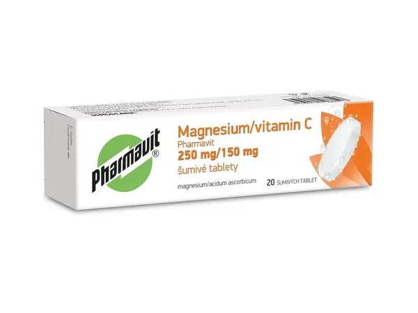 Pharmavit Magnesium/vitamin C 250 mg/150 mg 20 šumivých tablet