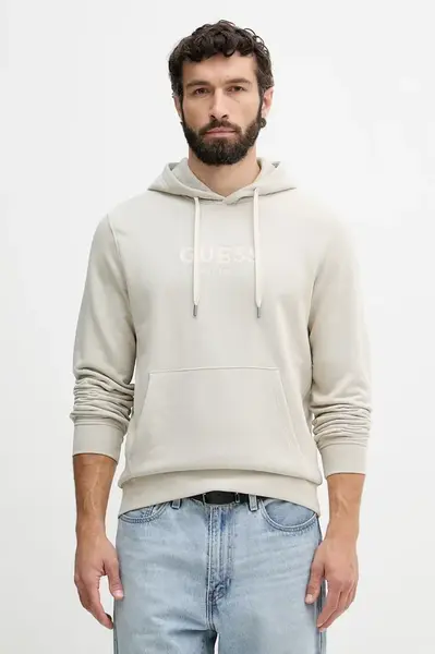 Guess  mikina s kapucňou pánska s bavlnou