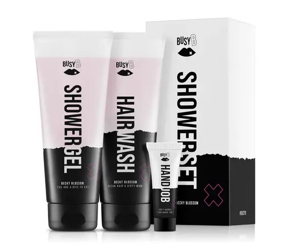 Dárková sada pro kompletní péči o tělo a vlasy BusyB Shower Set Becky Blossom + dárek zdarma