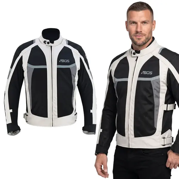 Pánská letní moto bunda BOS Libera Gray 4XL