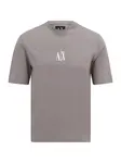 ARMANI EXCHANGE Tričko  tmavobéžová / biela