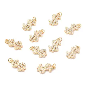 Brass Micro Pave Cubic Zirconia Pendants