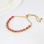 Brass Evil Eye Link Chains Slider Bracelet