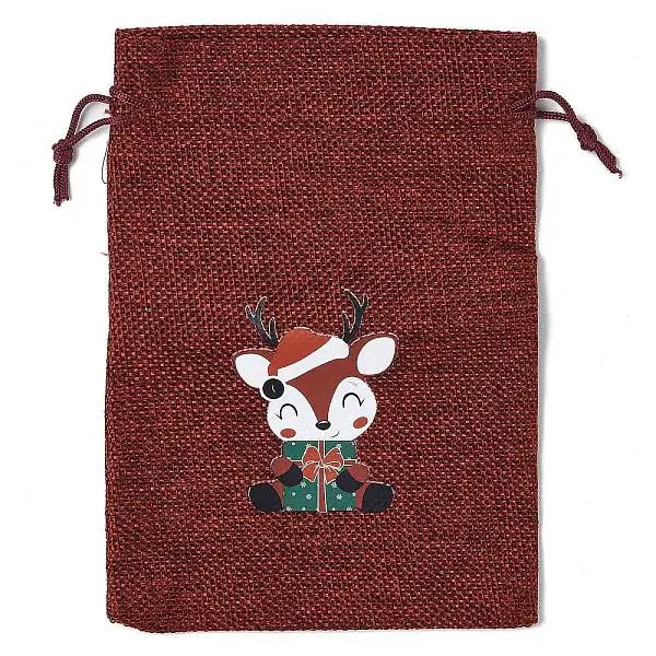 Christmas Theme Jute Cloth Storage Bags