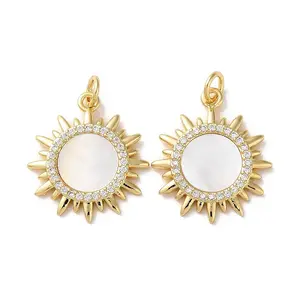 Brass Micro Pave Clear Cubic Zirconia Pendants