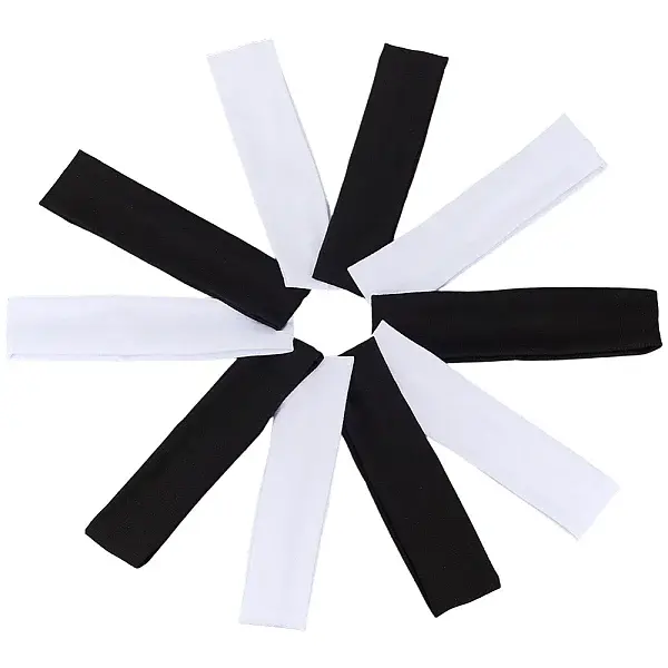 10Pcs 2 Colors Polyester Yoga Slastic Headbands