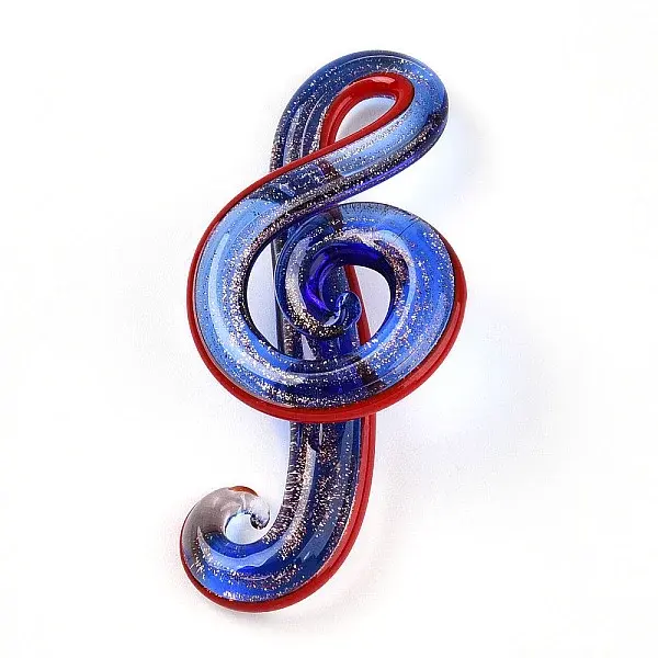 Handmade Gold Sand Lampwork Big Pendants