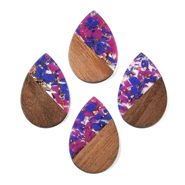 Transparent Resin & Walnut Wood Big Pendants