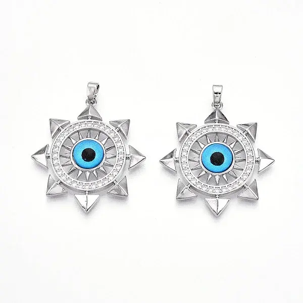 Brass Micro Pave Cubic Zirconia Pendants