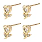 SHEGRACE Brass Micro Pave Cubic Zirconia Stud Earrings
