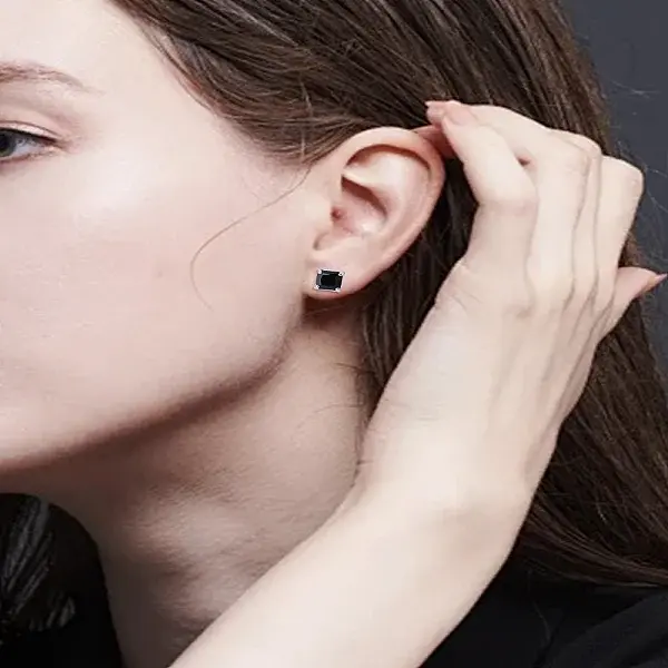 1 Pair Brass Cubic Zirconia Stud Earrings