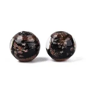 Handmade Gold Sand Lampwork Beads