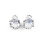304 Stainless Steel Micro Pave Cubic Zirconia Pendants