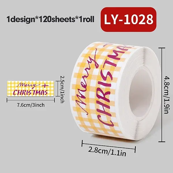 120 Christmas Theme Roll Stickers