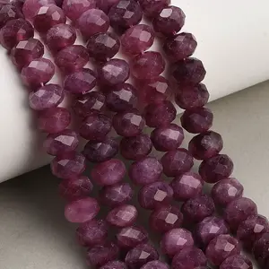 Faceted Dyed Natural White Jade Beads Strands
