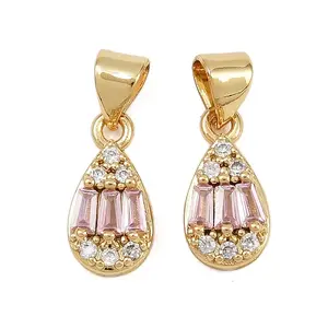 Brass Micro Pave Cubic Zirconia Charms