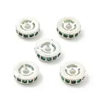 Brass Micro Pave Cubic Zirconia Beads