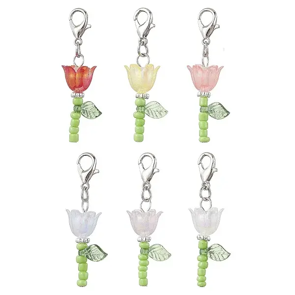 Lily Glass & Acrylic Pendant Decorations
