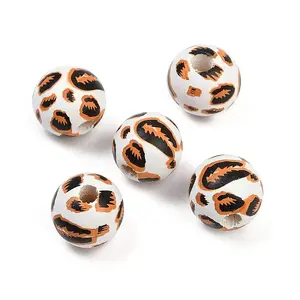 Painted Wood European Beads