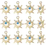12Pcs Brass Micro Pave Cubic Zirconia Charms
