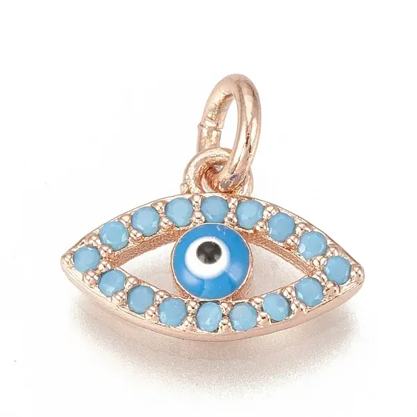 Brass Micro Pave Cubic Zirconia Charms