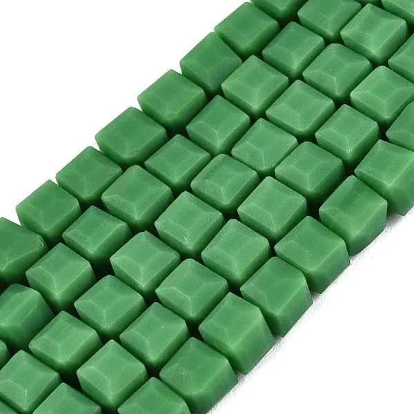 Opaque Frosted Glass Beads Strands