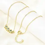 Brass Glass Triple Star Pendant Necklaces