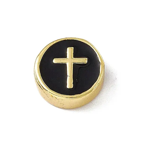 Real 18K Gold Plated Brass Enamel Beads
