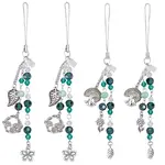 6Pcs 2 Styles Glass & Alloy Mobile Straps