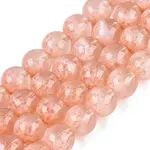 Transparent Half Spray Painted Glass Beads Strands