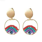 Ring with Evil Dangle Stud Earrings