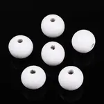 Spray Painted Round Natural Schima Wood Beads