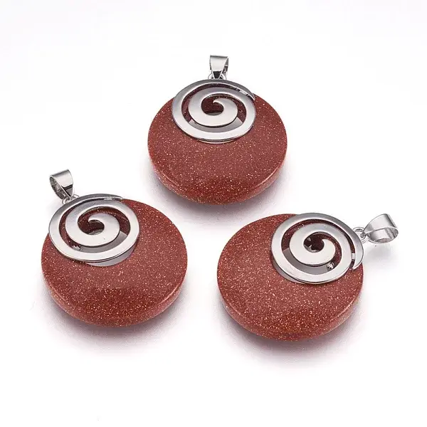 Synthetic Goldstone Pendants