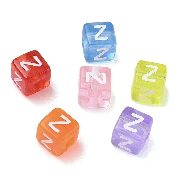 Spray Painted Transparent Acrylic Beads
