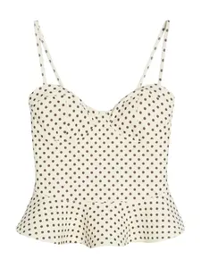 Bershka Top  nebielená / tmavohnedá