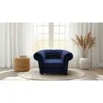 Livetastic KŘESLO CHESTERFIELD, textil, kompozitní dřevo, modrá