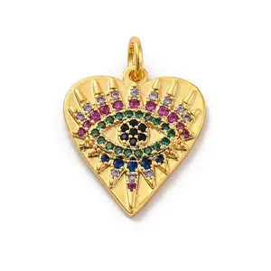 Brass Micro Pave Cubic Zirconia Pendants