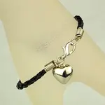 PU Leather Braided Charm Bracelets