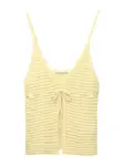Pull&Bear Vyšívaný top  pastelovo žltá