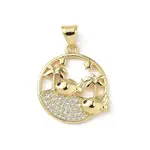 Brass Micro Pave Cubic Zirconia Pendants