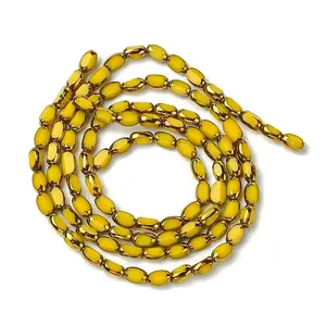 2 Strands Electroplate Opaque Color Glass Beads Strands