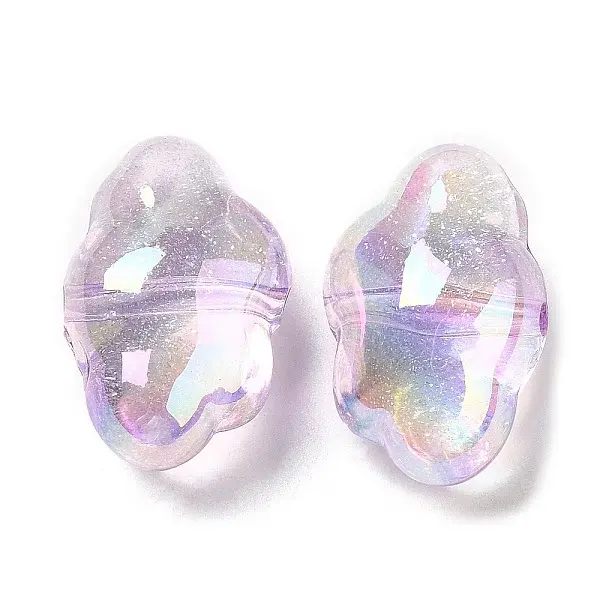 UV Plating Transparent Rainbow Iridescent Acrylic Beads