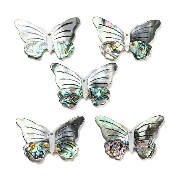 Natural Freshwater Shell & Black Lip Shell & Paua Shell & Natural White Shell Pendants