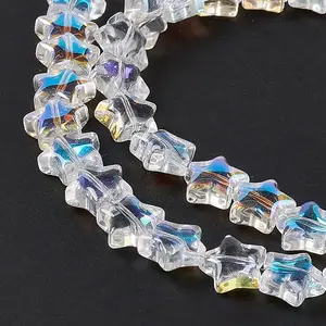 Transparent Electroplate Glass Beads Strands