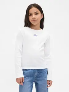 GAP Dětské žebrované tričko s logem - Holky
