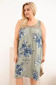 Dámské Oversize Šaty s Krajkou Khaki