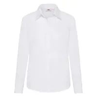 FRUIT OF THE LOOM F17•LADIES LONG SLEEVE POPLIN SHIRT