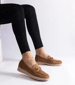 Gemre Dámske karamelové mokasíny z eko semišu Sandoval