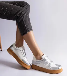 Gemre Strieborné tenisky na suchý zips Mena